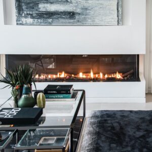 Ortal 3 sided gas fireplace